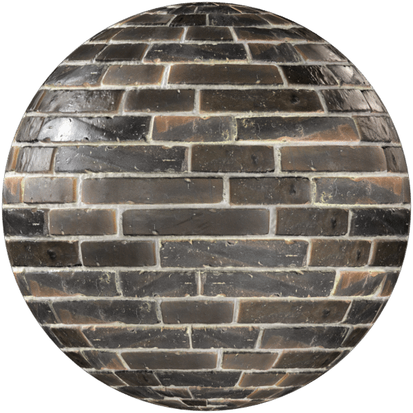 Bricks Wall Running Bond Black 02