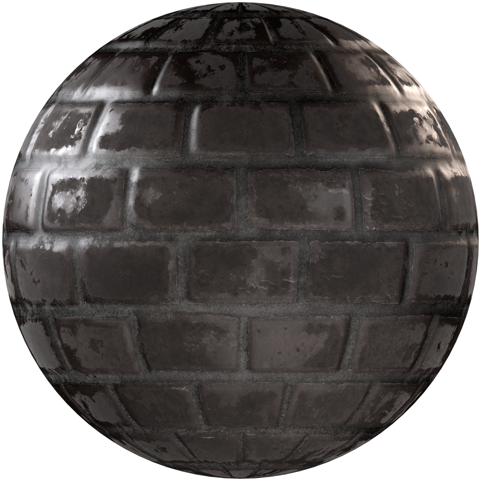 Bricks Wall Running Bond Black 04