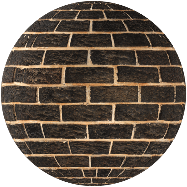 Bricks Wall Running Bond Black 06