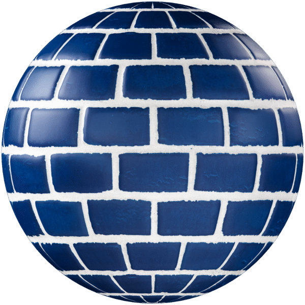 Bricks Wall Running Bond Blue 01