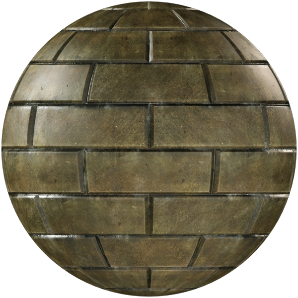 Bricks Wall Running Bond Green 02