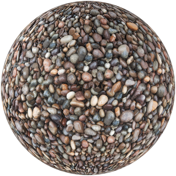 Ground Wet Pebbles Collorful 01