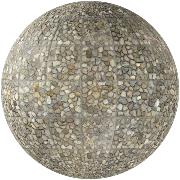 Rocks Gravel Square Tiles Beige 01