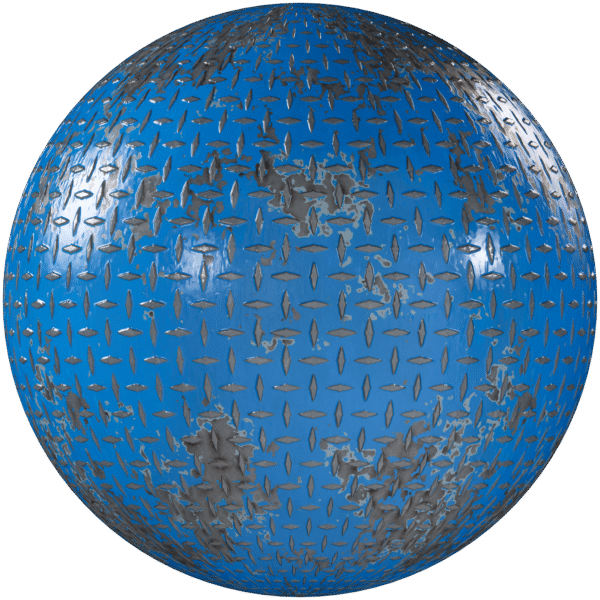 Diamond Plate Old Paint Blue 01
