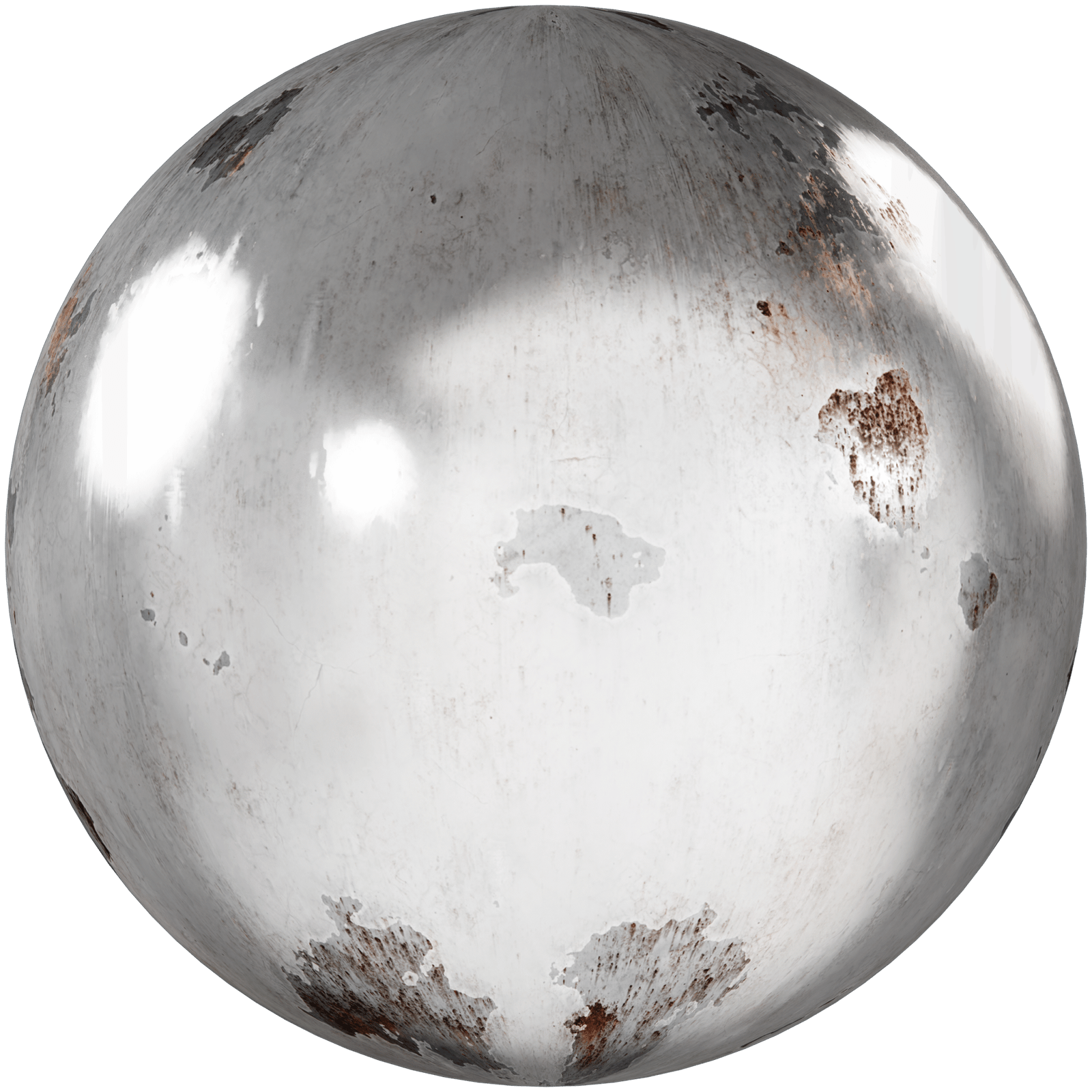 Painted Metal Rusty White 03