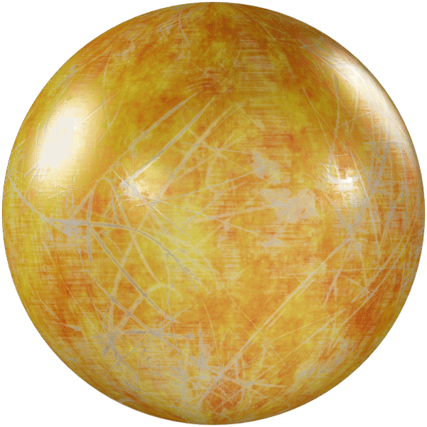 Painted Metal Scratch Worn Orange 01