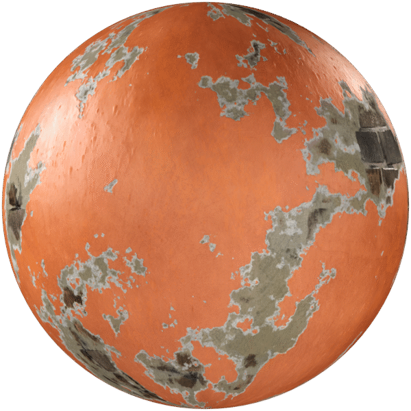 Painted Plaster Damaged Orange 02