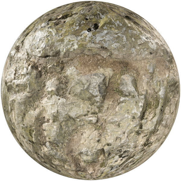 Rock Cliff With Moss Beige 02