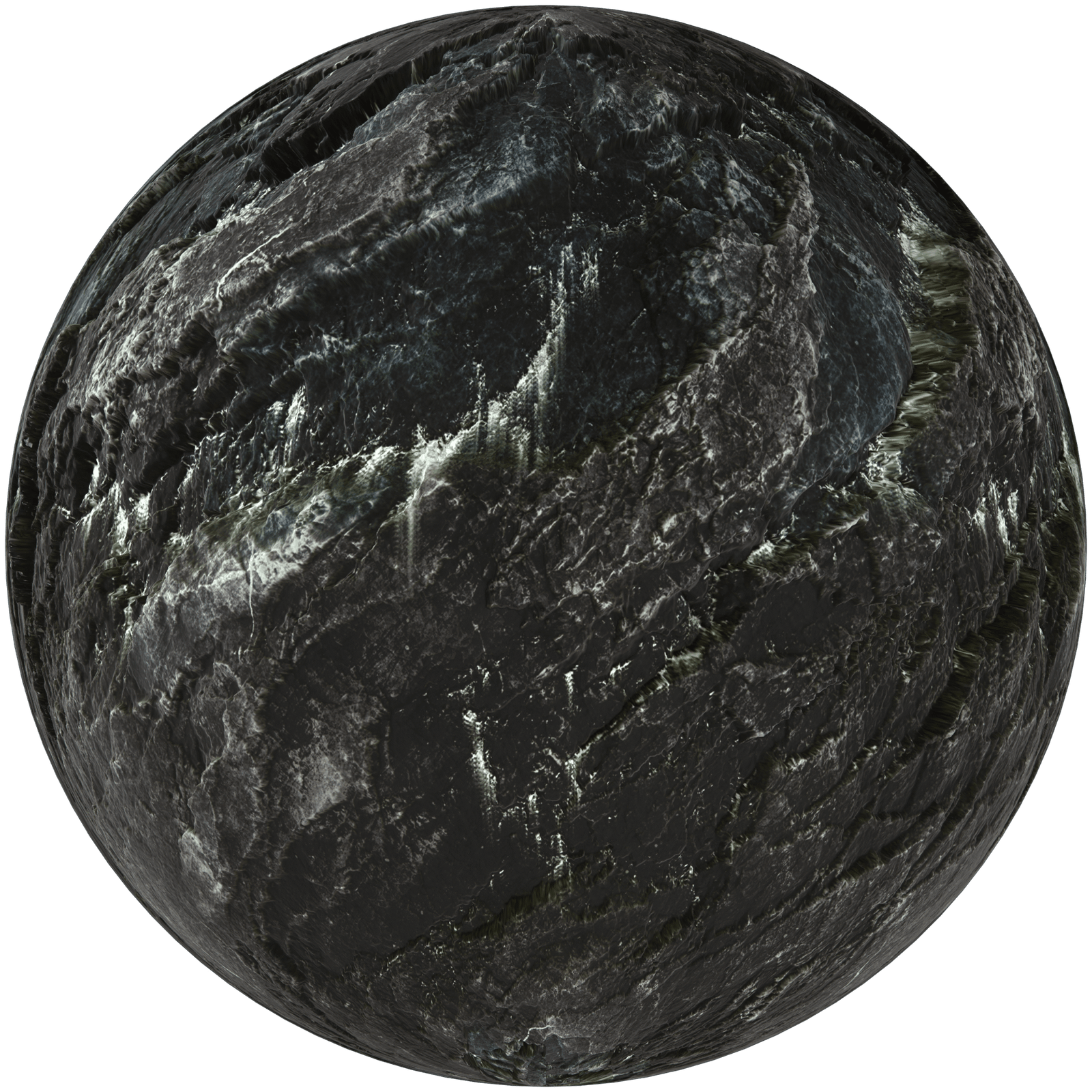 Rock Cliff With Moss Black 01