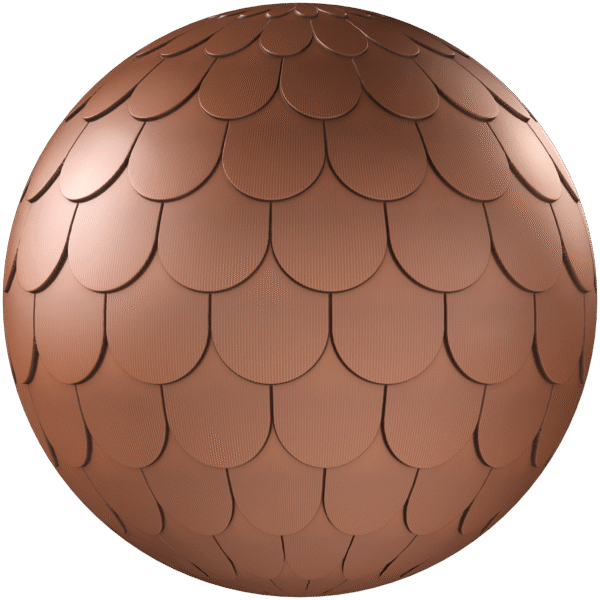 Roof Round Tiles Brown 01