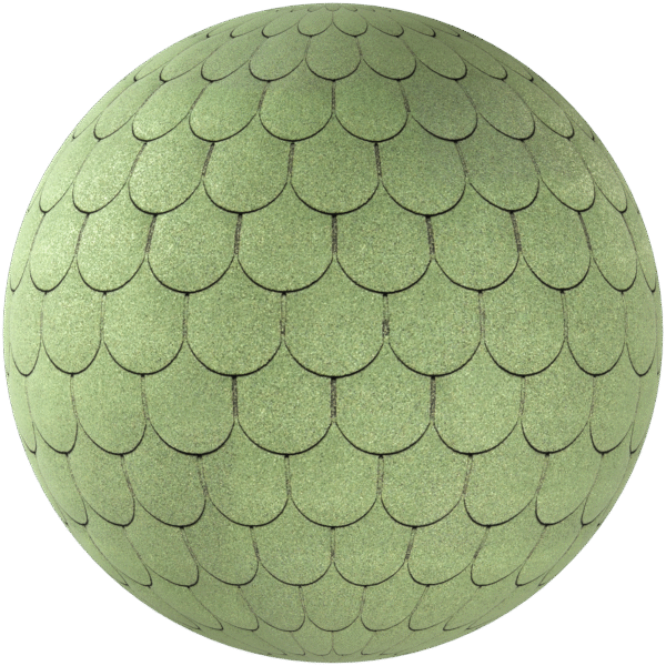 Roof Round Tiles Green 01