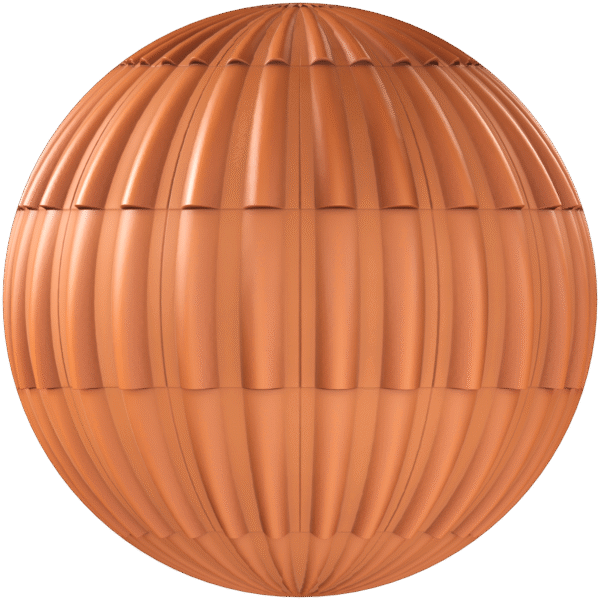 Roof Tiles Single Wave Orange 01