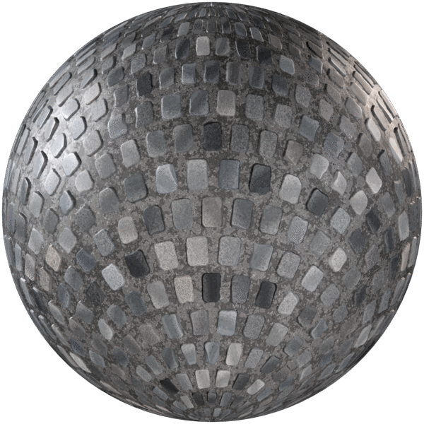 Pavement Cobble Fan Pebbles grey 02