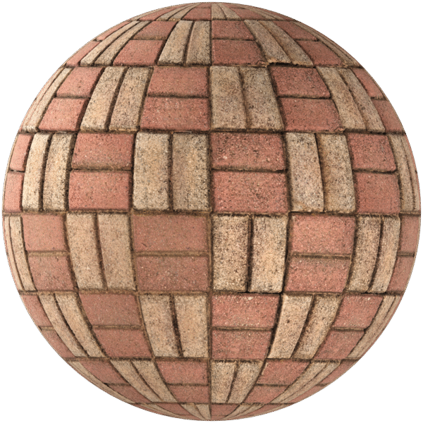 Paving Stones Brick Basketweave Red 01