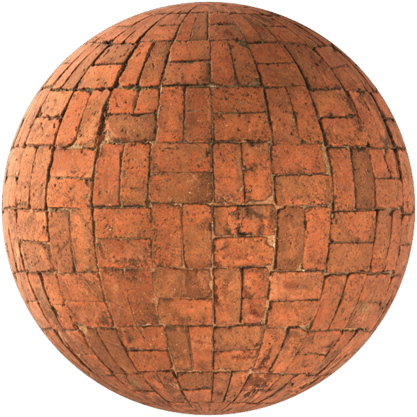 Paving Stones Brick Basketweave Red 02