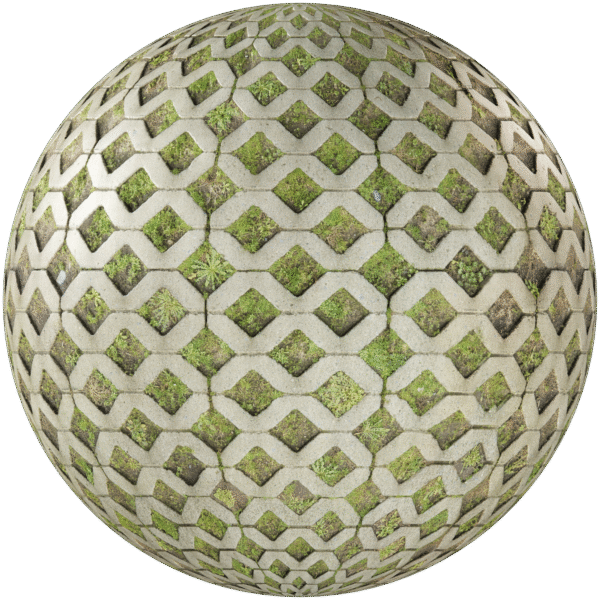 Paving Stones Grass Blocks Grey 02