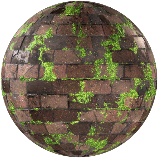 Paving Stones Brick Running With Grass Brown 01