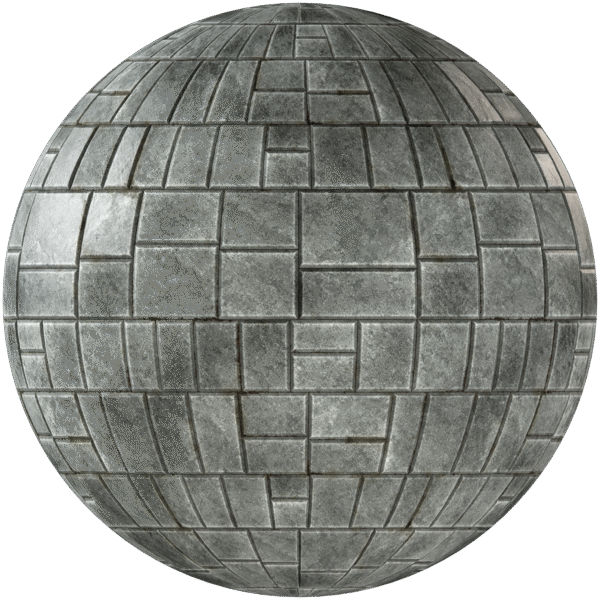 Paving Stones City Street Sidewalk Grey 01