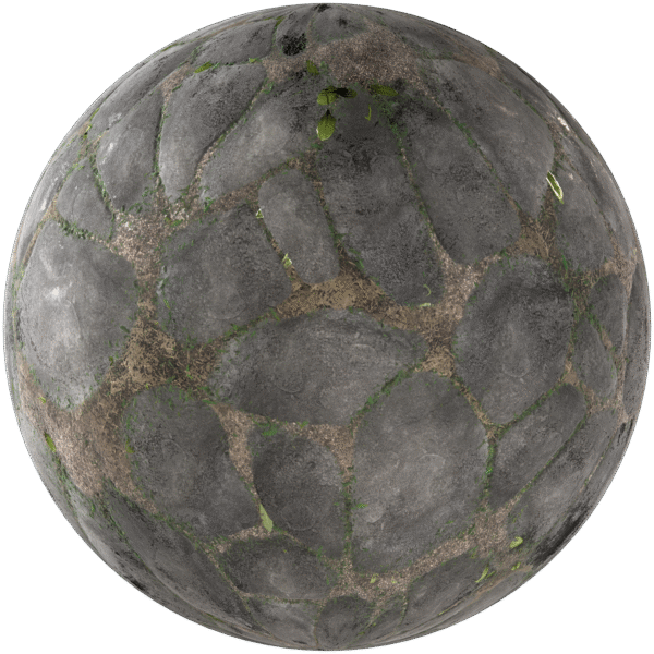 Paving Stones Cobblestone Black 03