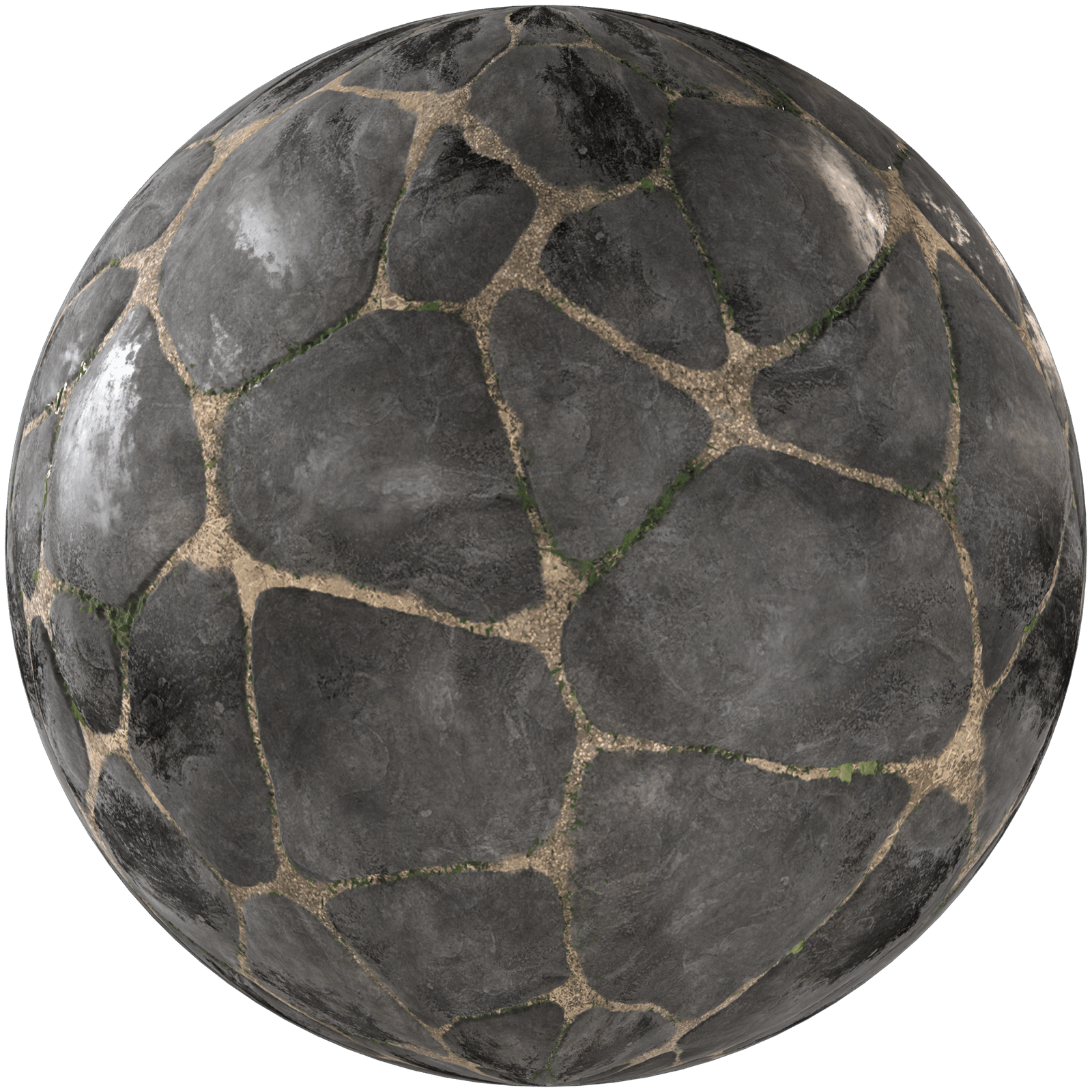 Paving Stones Cobblestone Black 05
