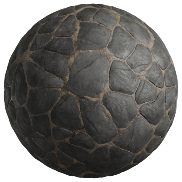 Paving Stones Cobblestone Black 06