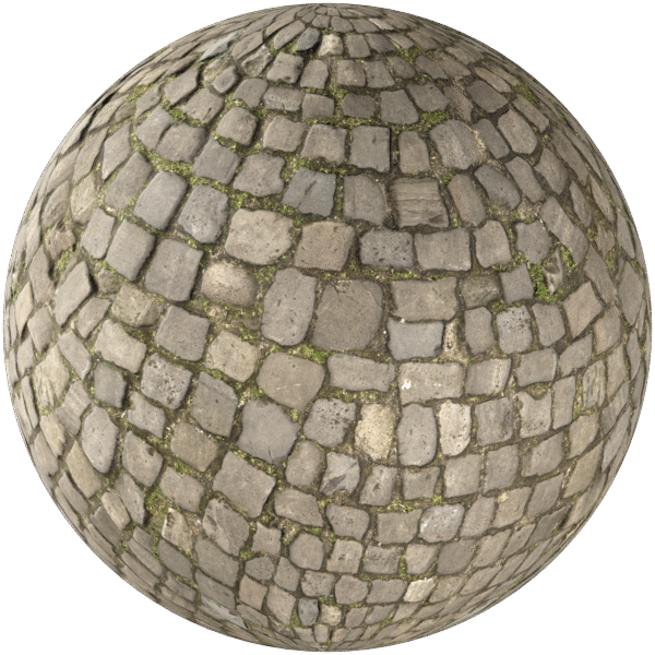 Paving Stones Fan Pattern Cobblestone Beige 01