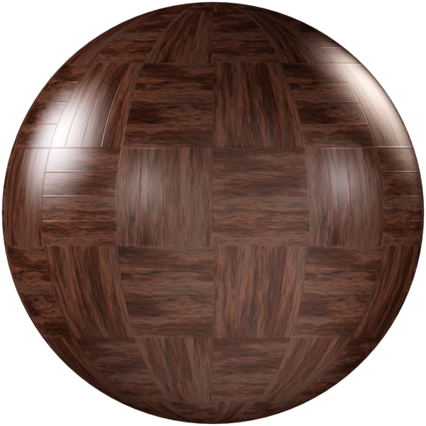 Wood Parquet Checkerboard Glossy Brown 01