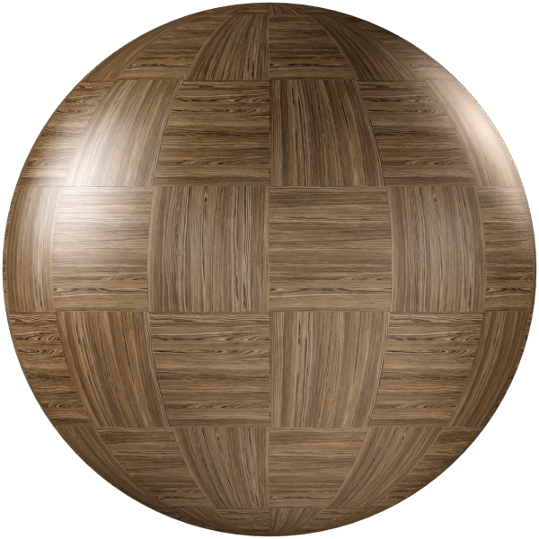 Wood Parquet Checkerboard Glossy Brown 03