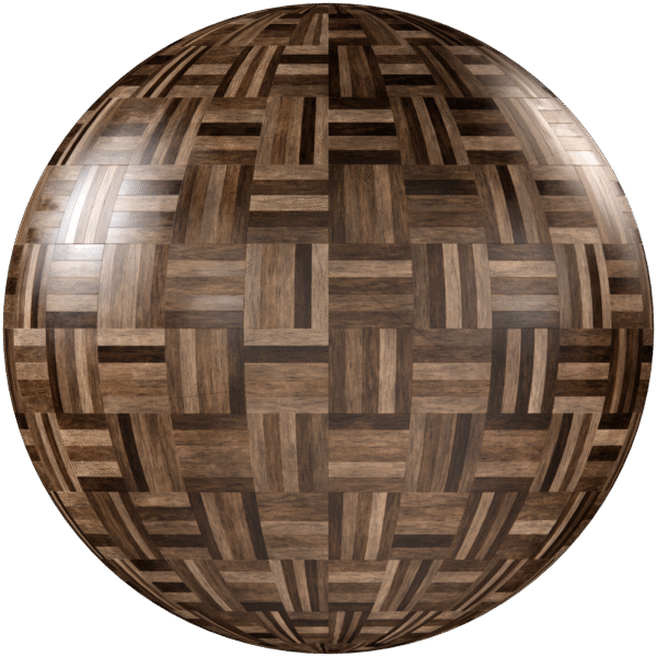 Wood Parquet Checkerboard Glossy Brown 04
