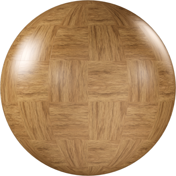 Wood Parquet Checkerboard Glossy Light Brown 03