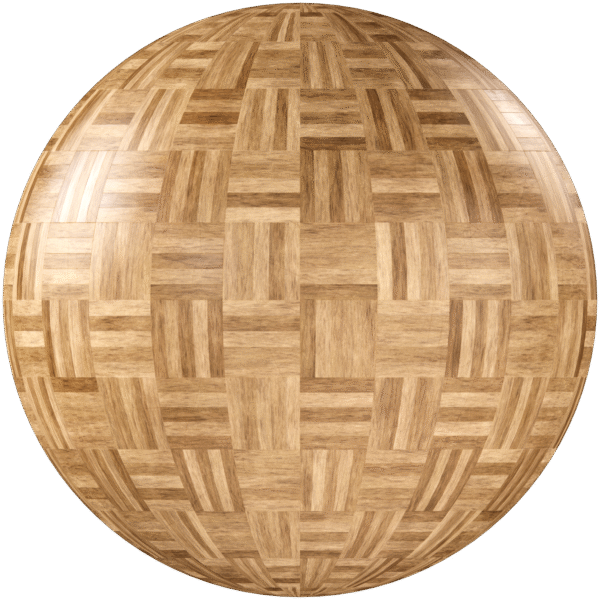 Wood Parquet Checkerboard Glossy Light Brown 04
