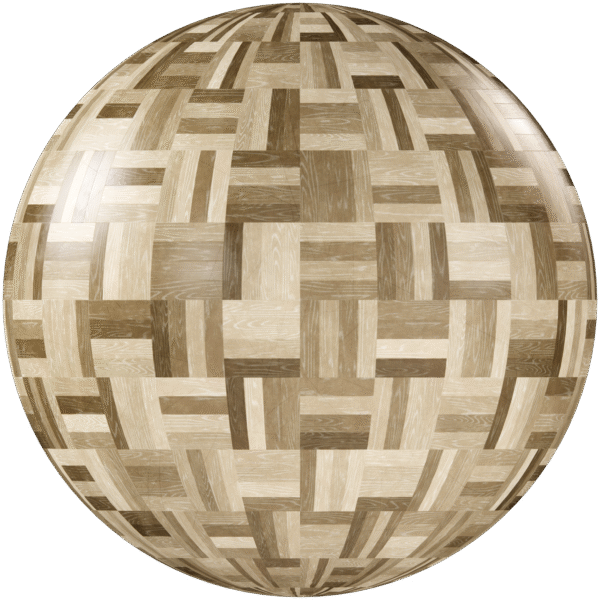 Wood Parquet Checkerboard Glossy Light Brown 05