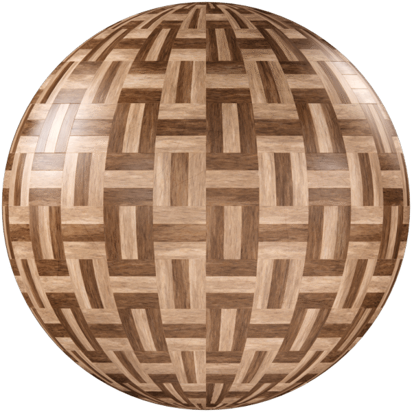 Wood Parquet Checkerboard Glossy Light Brown 07