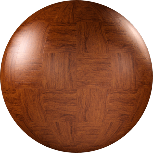 Wood Parquet Checkerboard Glossy Warm Brown 02