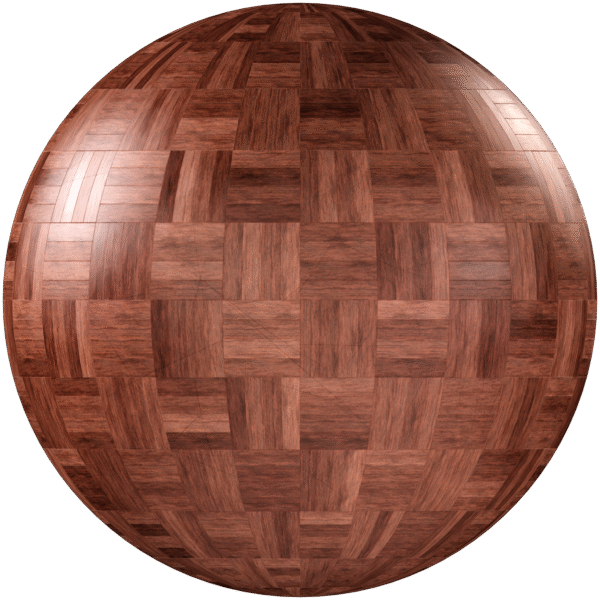 Wood Parquet Checkerboard Glossy Warm Brown 03