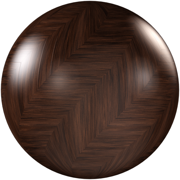 Wood Parquet Chevron Glossy Dark Brown 03
