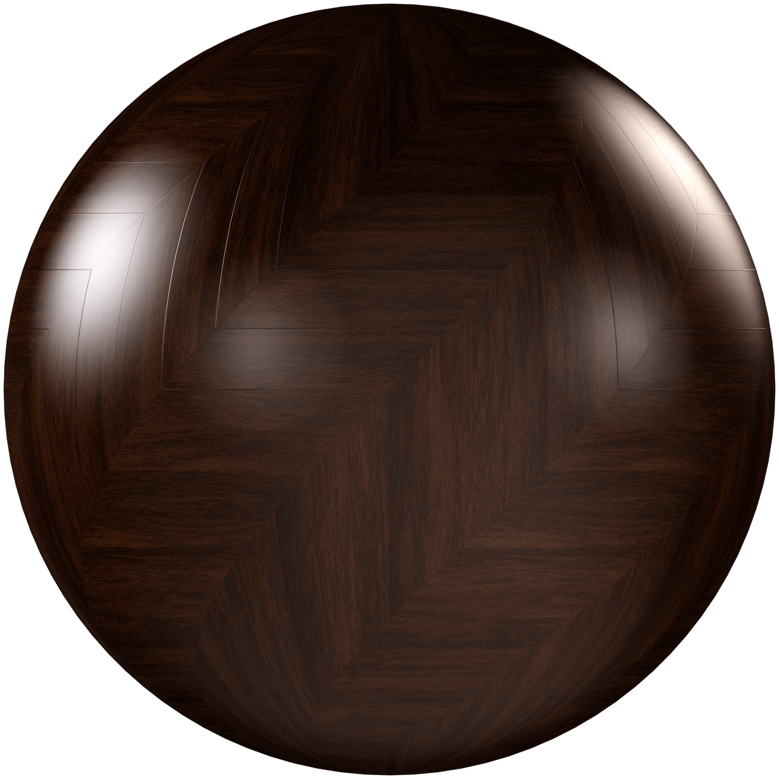 Wood Parquet Chevron Glossy Dark Brown 04