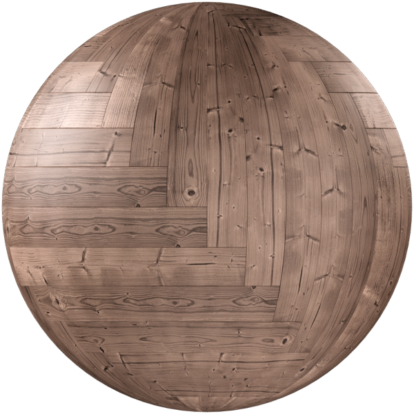 Wood Parquet Herringbone Glossy Brown 04