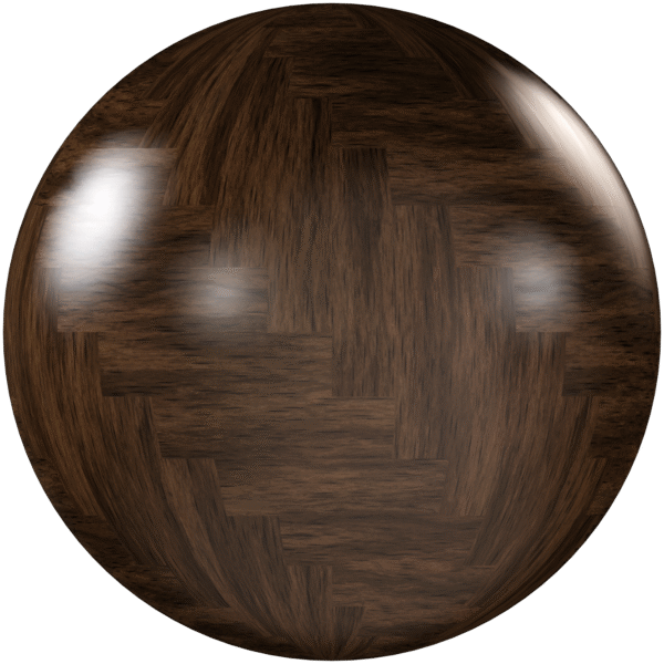 Wood Parquet Herringbone Glossy Dark Brown 02