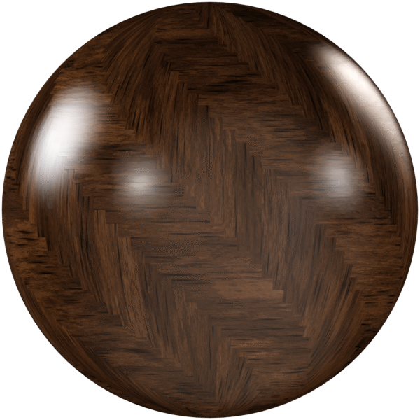 Wood Parquet Herringbone Glossy Dark Brown 03