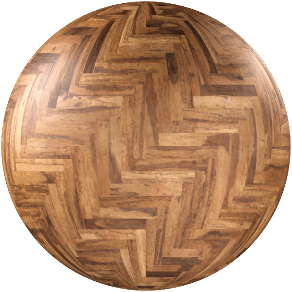 Wood Parquet Herringbone Glossy Light Brown 01