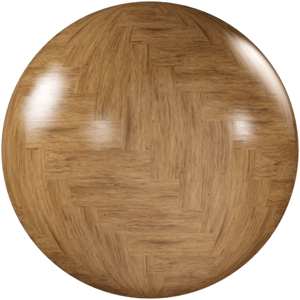 Wood Parquet Herringbone Glossy Light Brown 03