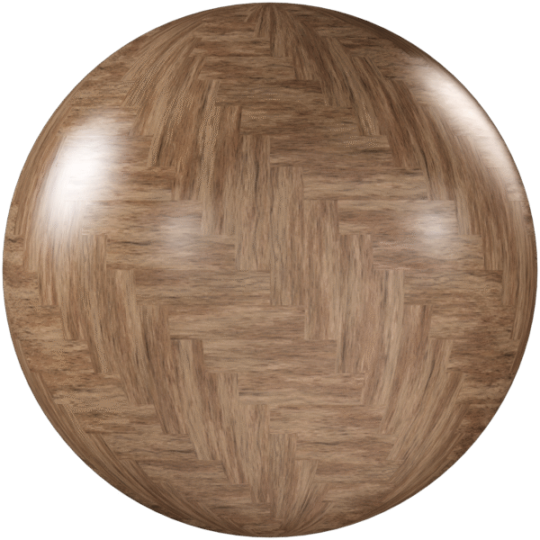 Wood Parquet Herringbone Glossy Light Brown 04
