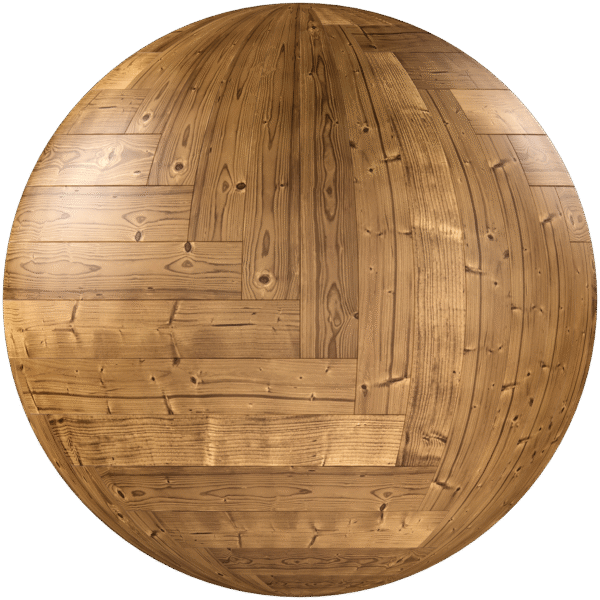 Wood Parquet Herringbone Glossy Light Brown 05