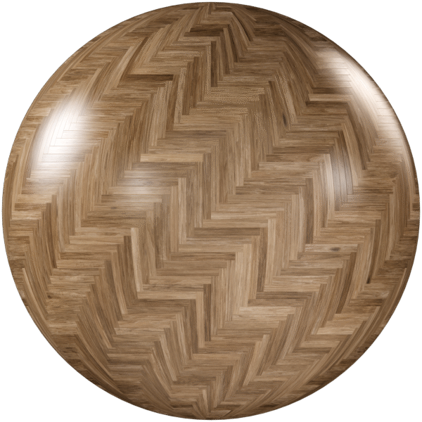 Wood Parquet Herringbone Glossy Light Brown 07