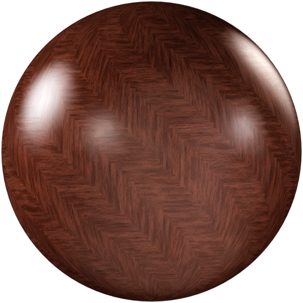 Wood Parquet Herringbone Glossy Warm Brown 01