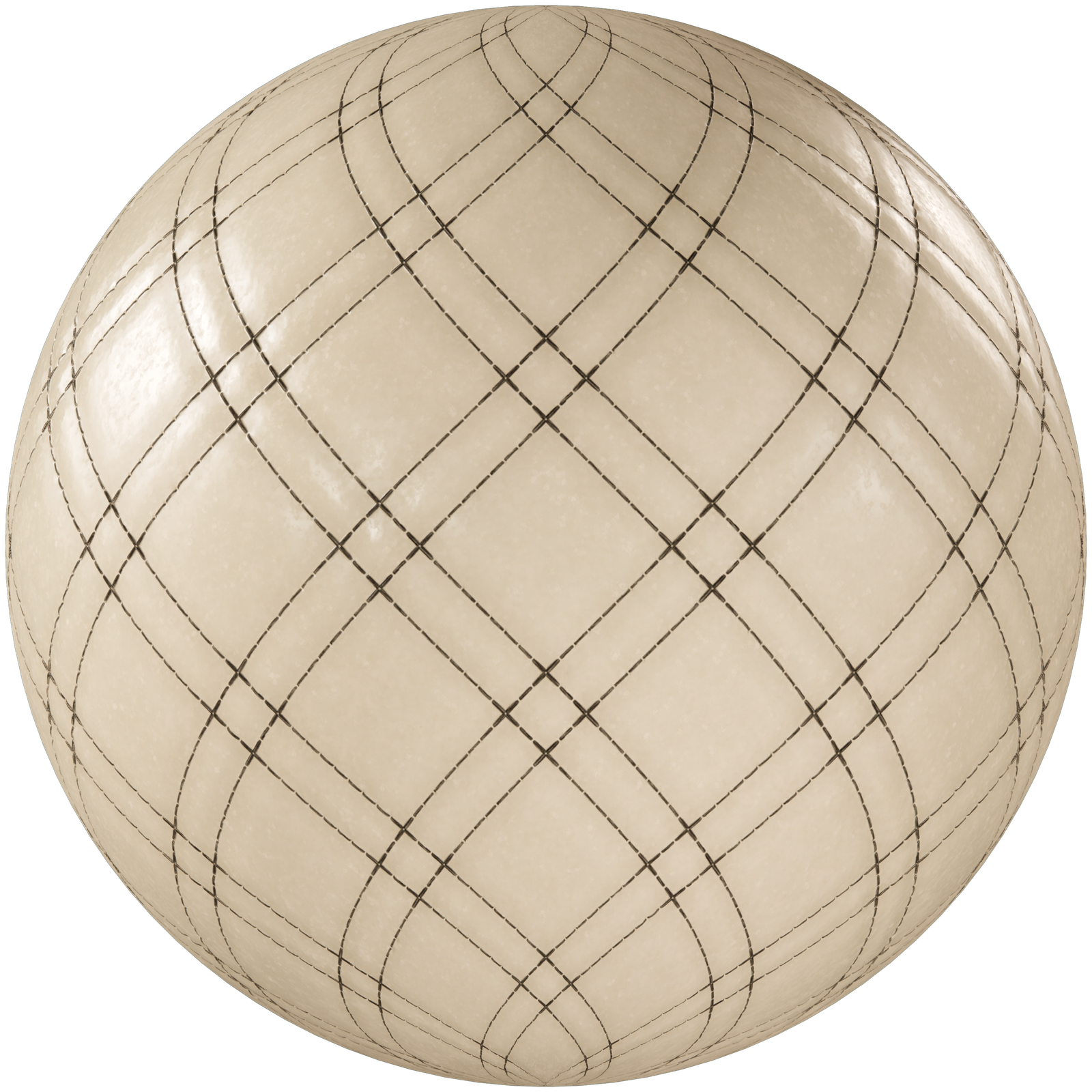 Leather Diamond Quilted Beige 01