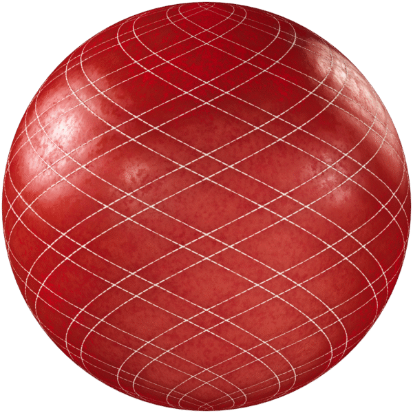 Leather Diamond Quilted Red 01