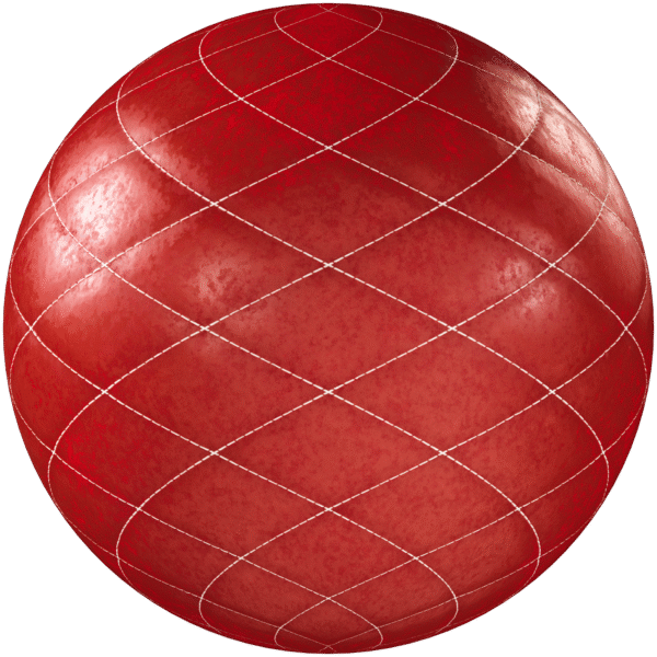 Leather Diamond Quilted Red 03