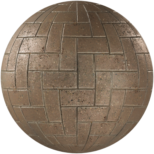 Paving Stones Herringbone Bricks Brown 01